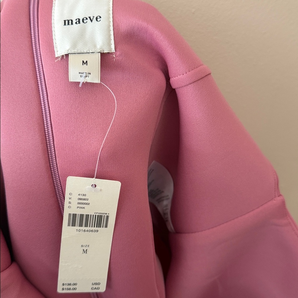 NWT Maeve Sleeveless Seamed Fit & Flare Mini Dress in Pink Drink Size M - Picture 8 of 9